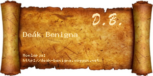 Deák Benigna névjegykártya